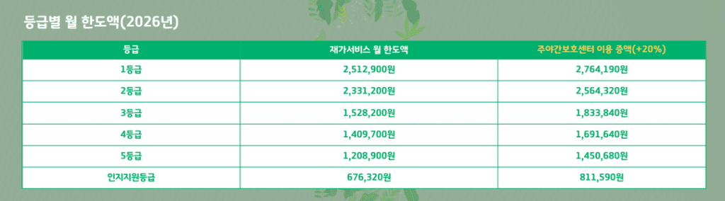 등급별 월 한도액 표